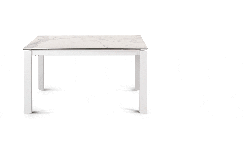 Обеденный стол раздвижной отделка закаленное стекло с керамикой, черный металл от MOD INTERIORS, MDI.DT.TOL.5, 2-я фотография мини